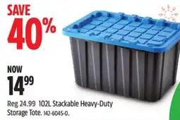 Canadian Tire Mastercraft 102L Stackable Heavy-Duty Storage Tote offer