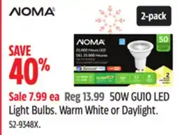 Canadian Tire NOMA 50W GU10 LED Light Bulbs offer