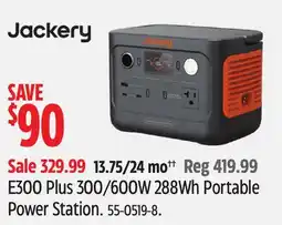 Canadian Tire Jackery E300 Plus 300/600W 288Wh Portable Power Station offer