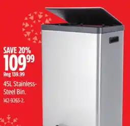 Canadian Tire Type A 45L Stainless- Steel Bin offer