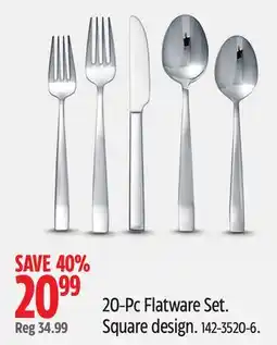 Canadian Tire 20-Pc Flatware Set. Square design offer