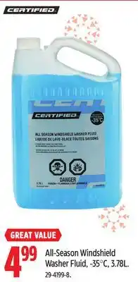 Canadian Tire Certified All-Season Windshield Washer Fluid offer