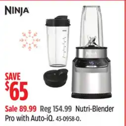 Canadian Tire Ninja Nutri-Blender Pro with Auto-iQ offer