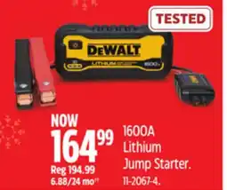 Canadian Tire DEWALT Lithium Jump Starter offer