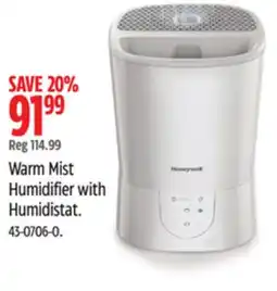 Canadian Tire Honeywell Warm Mist Humidifier with Humidistat offer