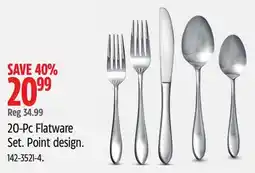Canadian Tire MASTER Chef 20-Pc Flatware Set. Point design offer