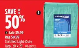 Canadian Tire Certified Light-Duty Tarp, 20 x 28 offer