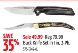 Canadian Tire Buck Knife Set in Tin, 2-Pk offer