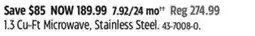 Canadian Tire Panasonic 1.3 Cu-Ft Microwave offer