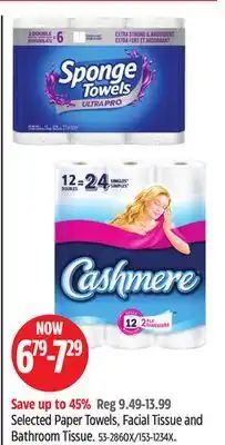 Canadian Tire Selected Paper Towels, Facial Tissue and Bathroom Tissue offer