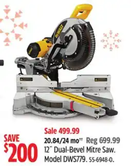 Canadian Tire DEWALT 12˝ Dual-Bevel Mitre Saw offer