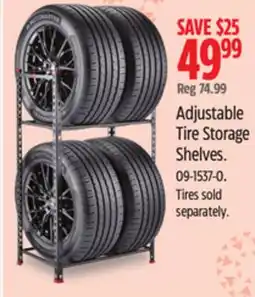 Canadian Tire MotoMaster Adjustable Tire Storage Shelves offer