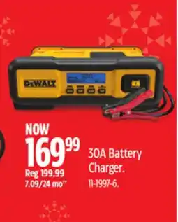 Canadian Tire Dewalt 30A Battery Charger offer