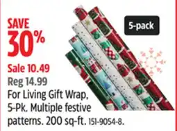 Canadian Tire For Living Gift Wrap offer