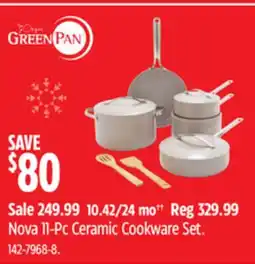 Canadian Tire Greenpan Nova 11-Pc Ceramic Cookware Set offer