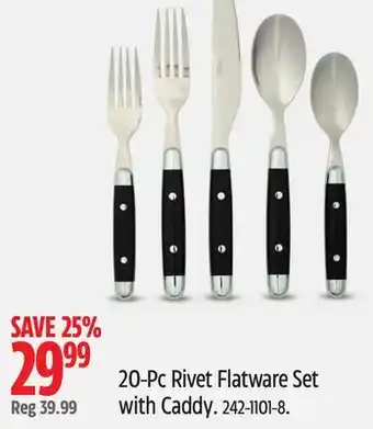 Canadian Tire MASTER 20-Pc Rivet Flatware Set with Caddy offer