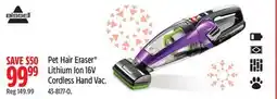 Canadian Tire BISSELL Pet Hair Eraser Lithium Ion 16V Cordless Hand Vac offer