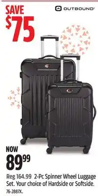 Canadian Tire Outbound 2-Pc Spinner Wheel Luggage Set offer
