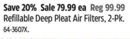 Canadian Tire Refillable Deep Pleat Air Filters, 2-Pk offer