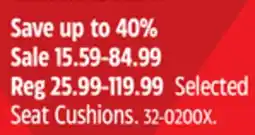 Canadian Tire Selected Seat Cushions offer