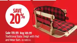 Canadian Tire Traditional Baby Sleigh with Pad and Wear Bars offer