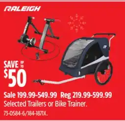 Canadian Tire RALEIGH Selected Trailers or Bike Trainer offer