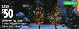 Canadian Tire 4´ Warm White LED Blossom Twinkle Trees, 2-Pack offer