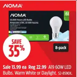 Canadian Tire 19 60W LED Bulbs offer