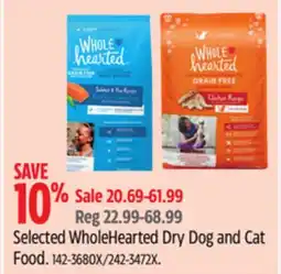 Canadian Tire Selected WholeHearted Dry Dog and Cat Food offer