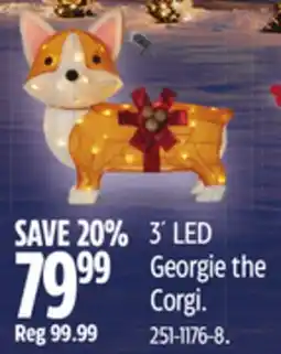 Canadian Tire CANVAS 3´ LED Georgie the Corgi offer