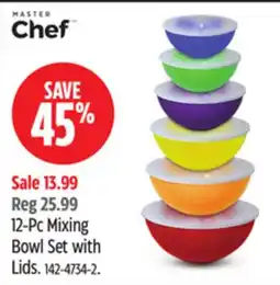 Canadian Tire MASTER Chef 12-Pc Mixing Bowl Set with Lids offer