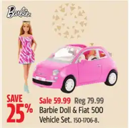 Canadian Tire Barbie Doll & Fiat 500 Vehicle Set offer