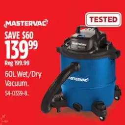 Canadian Tire MASTERVAC 60L Wet/Dry Vacuum offer