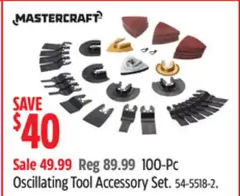 Canadian Tire Mastercraft 100-Pc Oscillating Tool Accessory Set offer