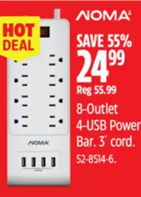Canadian Tire 8-Outlet 4-USB Power Bar offer