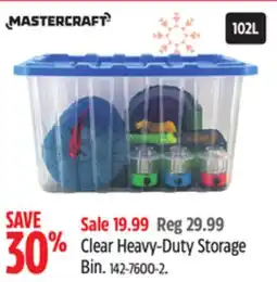 Canadian Tire Mastercraft Clear Heavy-Duty Storage Bin offer