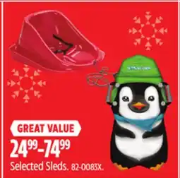 Canadian Tire Selected Sleds offer