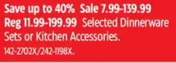 Canadian Tire Selected Dinnerware Sets or Kitchen Accessories offer