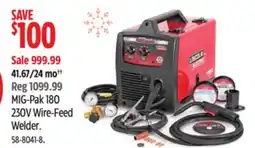 Canadian Tire Lincoln Electric MIG-Pak 180 230V Wire-Feed Welder offer