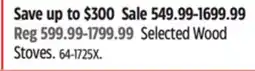 Canadian Tire US Stove Selected Wood Stoves offer