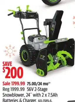 Canadian Tire 56V 2-Stage Snowblower offer