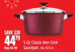Canadian Tire Paderno 5-Qt Classic Non-Stick Saucepan offer