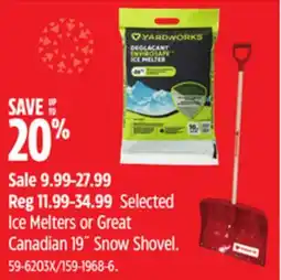 Canadian Tire Yardworks Selected Ice Melters or Great Canadian 19˝ Snow Shovel offer