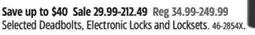 Canadian Tire Weiser Selected Deadbolts, Electronic Locks and Locksets offer