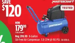 Canadian Tire Mastercraft 8-Gallon Oil-Free Air Compressor offer