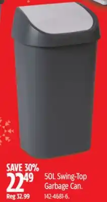 Canadian Tire Type A 50L Swing-Top Garbage Can offer