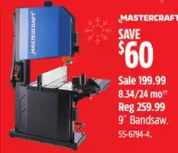 Canadian Tire Mastercraft 9˝ Bandsaw offer
