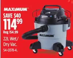 Canadian Tire MAXIMUM 22L Wet/ Dry Vac offer