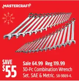 Canadian Tire Mastercraft 30-Pc Combination Wrench Set. SAE & Metric offer