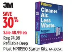 Canadian Tire Filtrete Refillable Deep Pleat MPR1550 Starter Kits offer